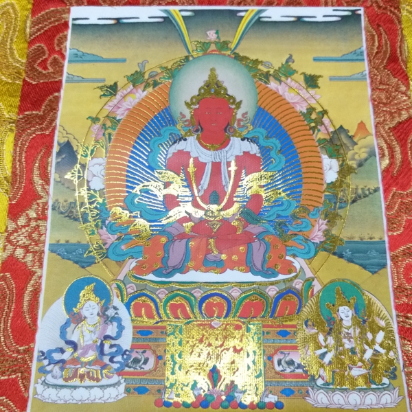 Tranh Thangka Phật Vô Lượng Thọ_35x20cm